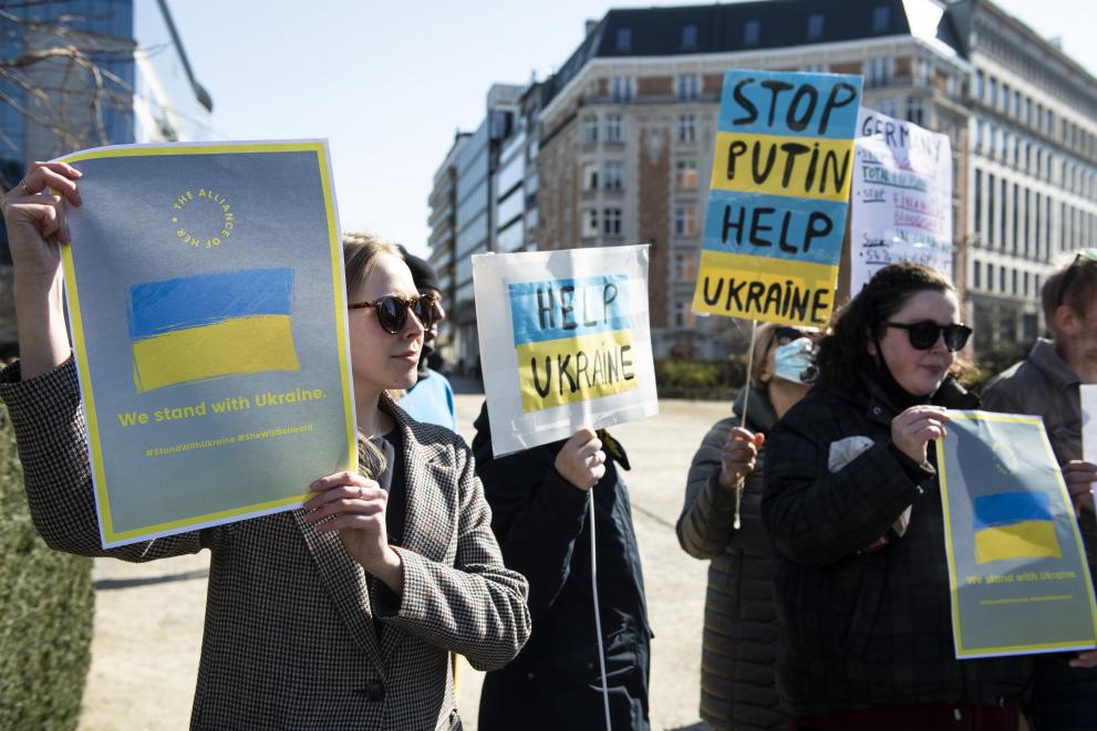 Demonstration in Brussels in support of Ukraine	