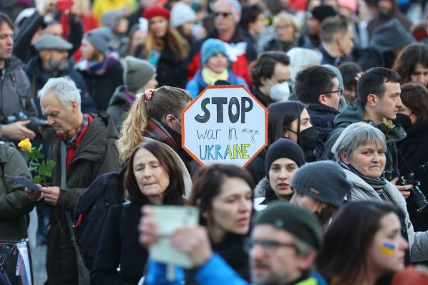 Demonstrations in Ljubljana in support of Ukraine