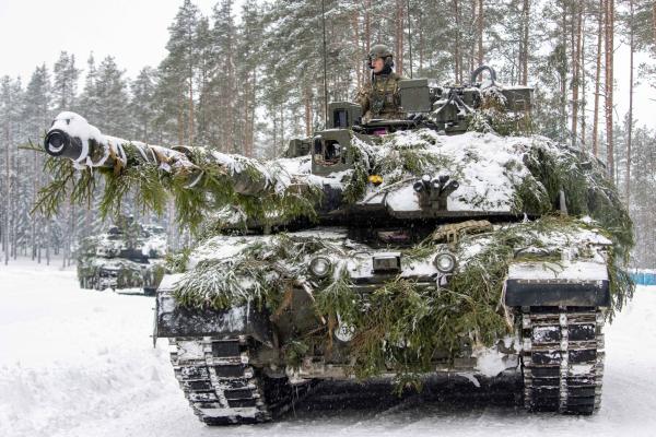 European military forces participating in military exercises - Winter Camp in Estonia, 2022